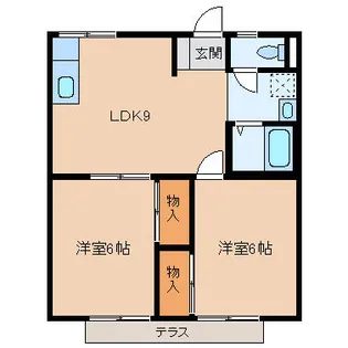 2DKの間取り画像