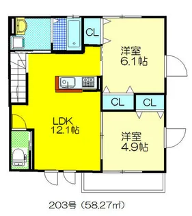 ルリアン和坂【2階】の間取り