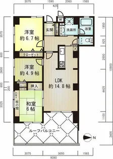 プリオーレ御影山の手C棟【301号室】の間取り