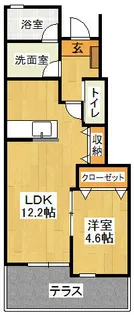 カーサ・フェリーチェ本町【101号室】の間取り