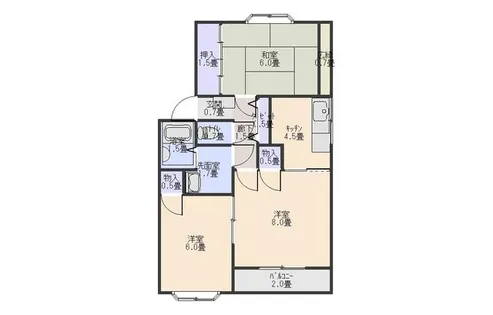 プリマベーラA棟【201号室】の間取り
