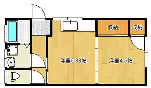 土手の内アパート【201号室】の間取り