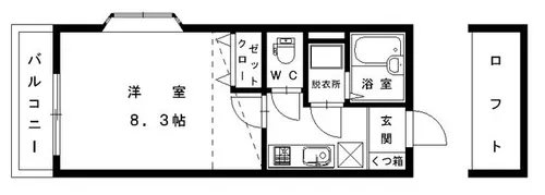 アネックスやよい坂【A103号室】の間取り