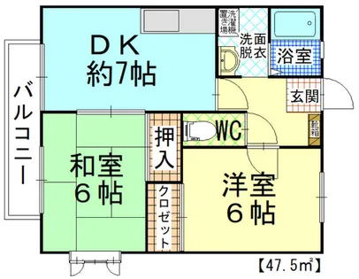 ディオール境川【1階】の間取り