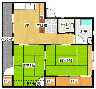 グリーンハイツ6棟【203号室】の間取り
