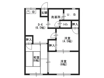 ウエストハイツ【1階】の間取り