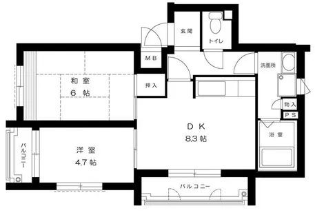 カサブランカ六甲【1階】の間取り