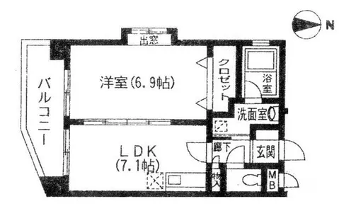 パラディス小笹【501号室】の間取り