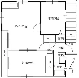 東尻池町5丁目ハイツ【2階】の間取り