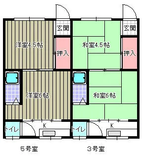 英アパート【209号室】の間取り