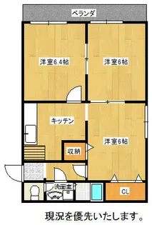 福岡県大牟田市大字三池【アパート】の間取り