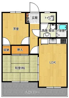 キャッスル泉屋Ⅱ【403号室】の間取り