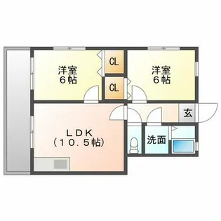 テルピンハウス【202号室】の間取り