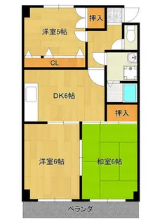 パレスグリーミーⅢ【3階】の間取り