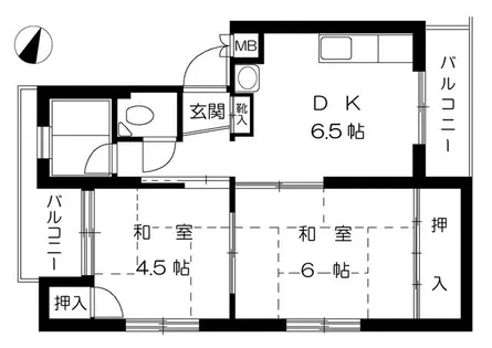 住吉マンション【1階】の間取り