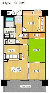 パークサイド新金岡【8階】の間取り
