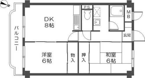 アメニティライフ荻野【302号室】の間取り