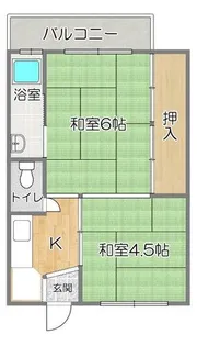 ビレッジハウス中富【2階】の間取り