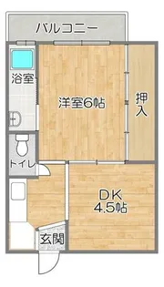 ビレッジハウス中富【1階】の間取り