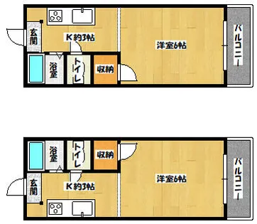 プレジデント中尾【208号室】の間取り