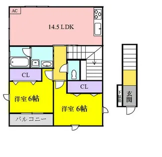 オークヒル【201号室】の間取り