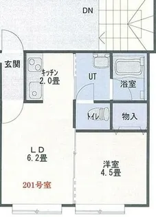 LEE SPACE 麻生Ⅱ【201号室】の間取り