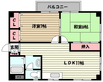 栄マンション【4階】の間取り