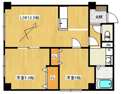 ウィスタリア西岡【2階】の間取り