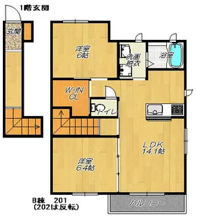 パティオ御領【2階】の間取り