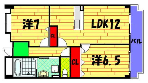 プランドール【3階】の間取り