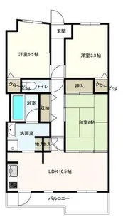 マイ・シティ泉北B棟【13階】の間取り
