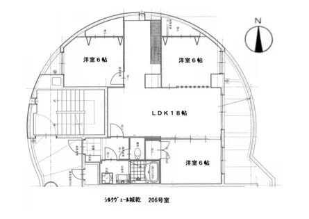 シルクヴェール城乾【706号室】の間取り