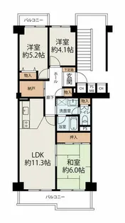 ユニライフ宇治C棟【507号室】の間取り