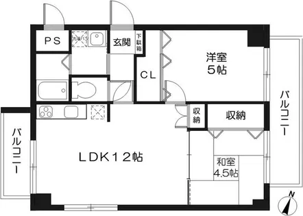 第二辰己マンション【4階】の間取り