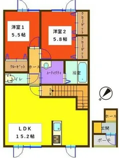 エス スルー【202号室】の間取り