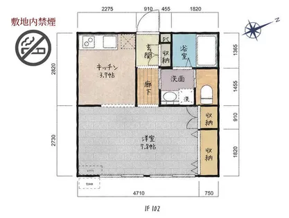 エアリス三谷北【102号室】の間取り