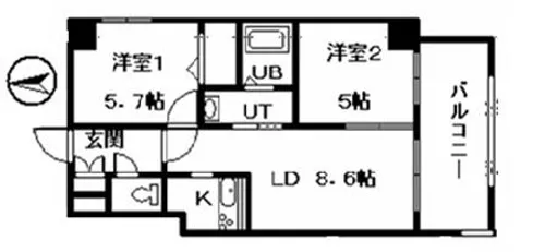 リヴェール山鼻【6階】の間取り