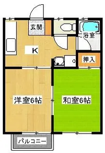 西岡ハイツB棟【102号室】の間取り