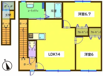 ディオスタンザ【202号室】の間取り
