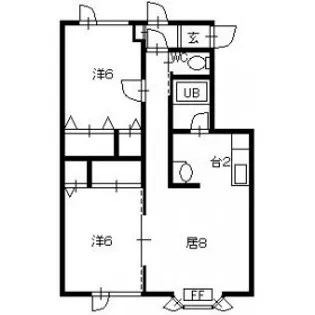 ハイツササキ【2B号室】の間取り