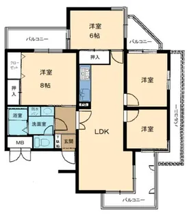 兵庫県西宮市熊野町【マンション】の間取り