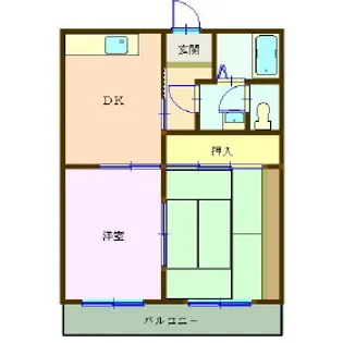 福岡県八女市馬場【アパート】の間取り