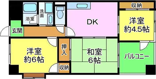 ドミール和泉府中【605号室】の間取り
