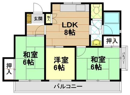 サンハイツ兵庫【4階】の間取り