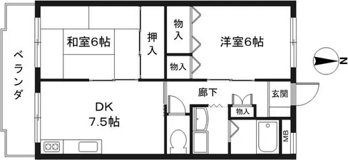 平成ハイツ【3階】の間取り