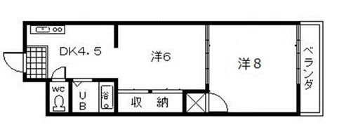 八文字屋ビル【2階】の間取り