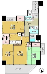 グレースコート通町【6階】の間取り