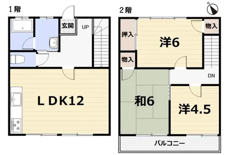 愛知県春日井市出川町2丁目【テラスハウス】の間取り
