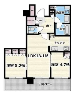 ブランズタワー梅田North【27階】の間取り