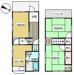 兵庫県神戸市兵庫区下沢通4丁目【一戸建】の間取り